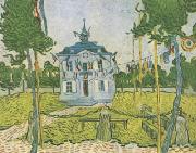 Vincent Van Gogh Auvers Town Hall on 14 july 1890 oil on canvas